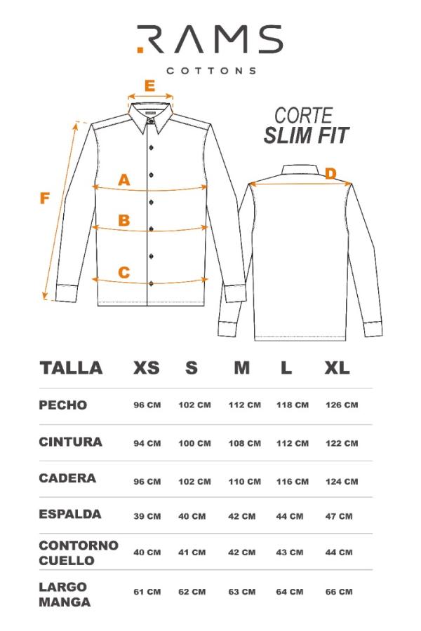 Camisa de Manga Larga Slim Fit Azul de Vestir Para Caballero